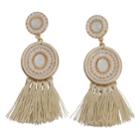 Minicci Women's Round Disc Tassel Earrings