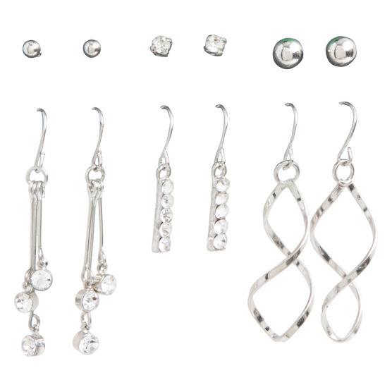 Minicci Women's (6 Pk) Rhinestone / Corkscrew Earrings