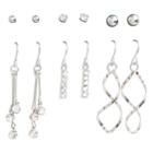 Minicci Women's (6 Pk) Rhinestone / Corkscrew Earrings