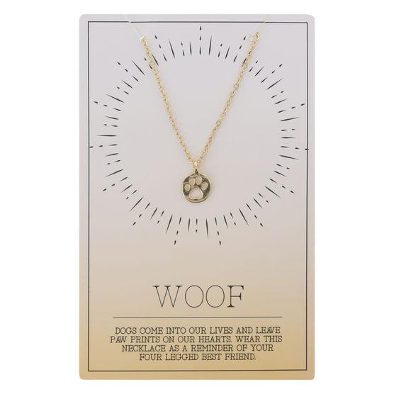 Minicci Women's Woof Paw Print Charm Necklace