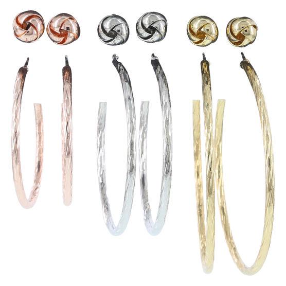 Minicci Women's (6 Pk) Mixed Metal Hoop And Stud Earring Set