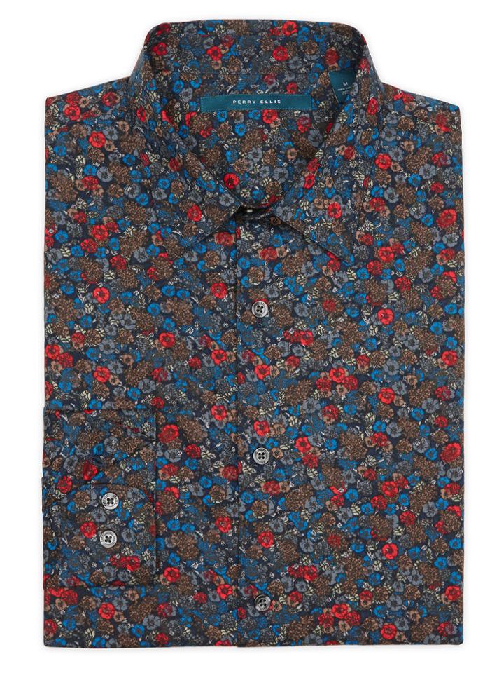 Perry Ellis Exclusive Multi Color Floral Shirt