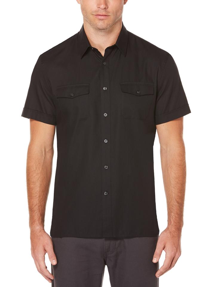 Perry Ellis Big And Tall Short Sleeve Double Front Pocket Shirt