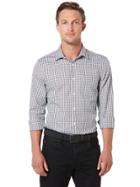 Perry Ellis Slim Fit Deco Even Plaid Shirt