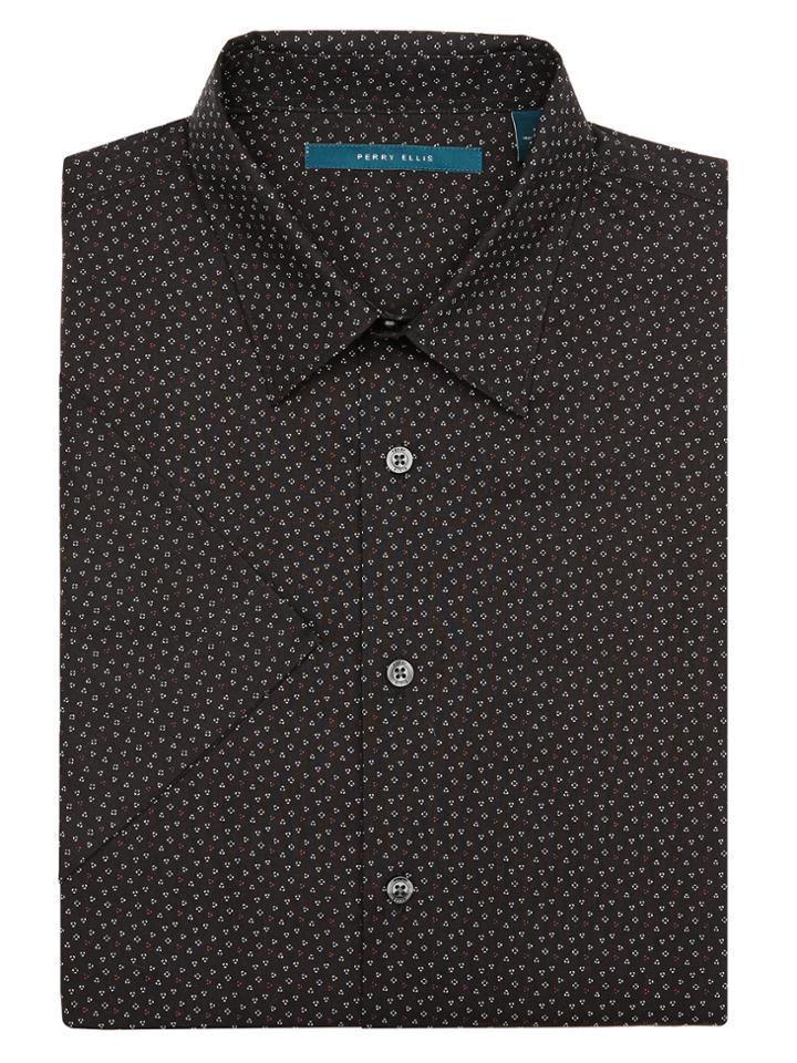 Perry Ellis Short Sleeve Mini Dot Print Shirt