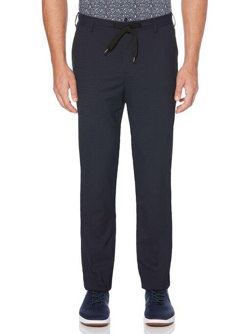 Perry Ellis Slim Fit Subtle Check Drawstring Pant
