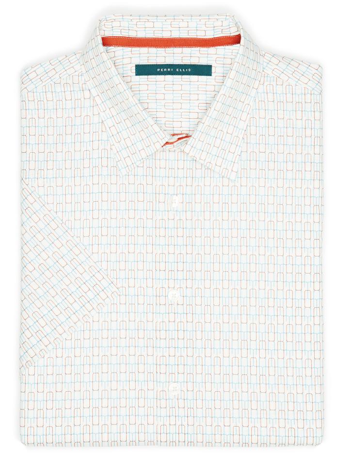 Perry Ellis Big And Tall Multi-color Geo Print Shirt