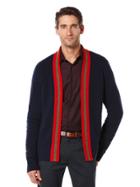 Perry Ellis Wool Stripe Cardigan Sweater