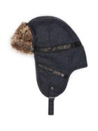 Perry Ellis Faux Fur Wool Trapper Hat