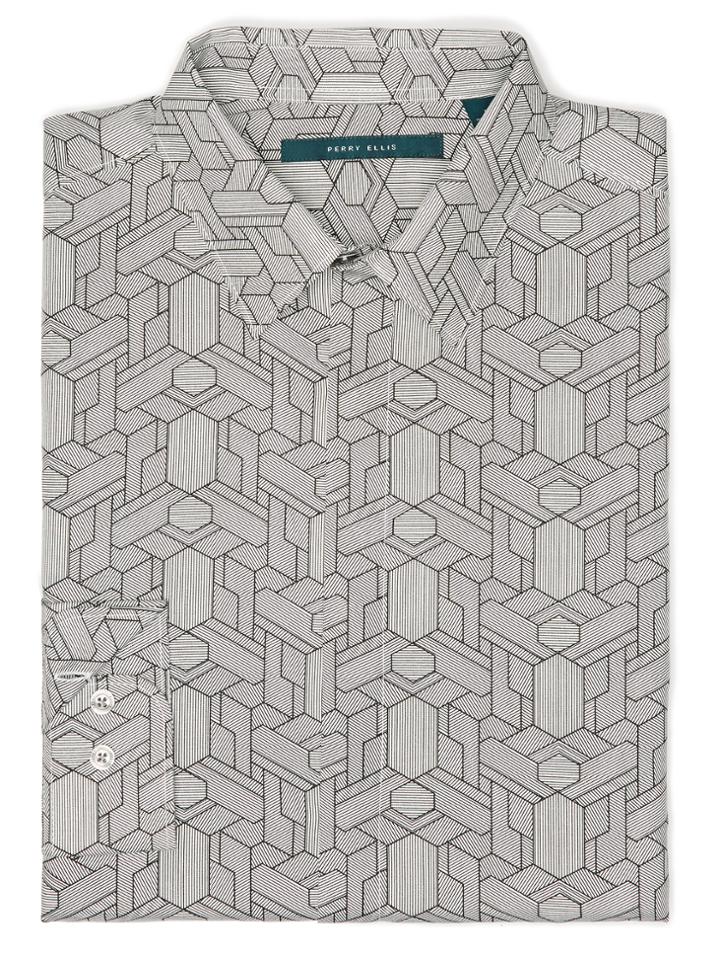 Perry Ellis Linear Geo Print Shirt