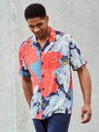 Perry Ellis Abstract Floral Print Shirt