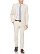 Perry Ellis 2 Piece Slim Fit Beige Linen Suit
