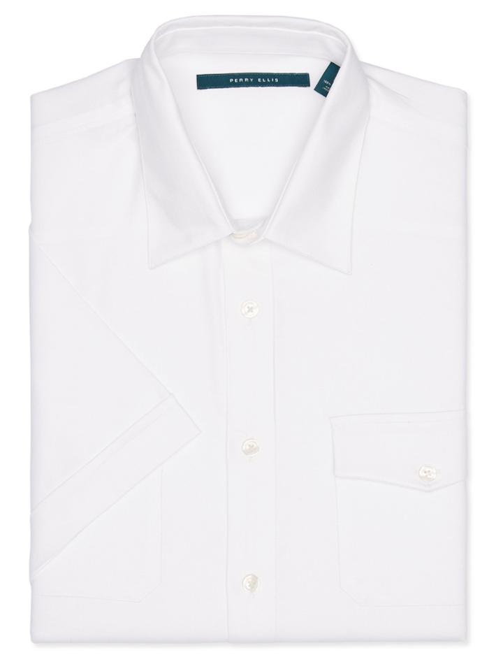 Perry Ellis Short Sleeve Double Front Pocket Shirt