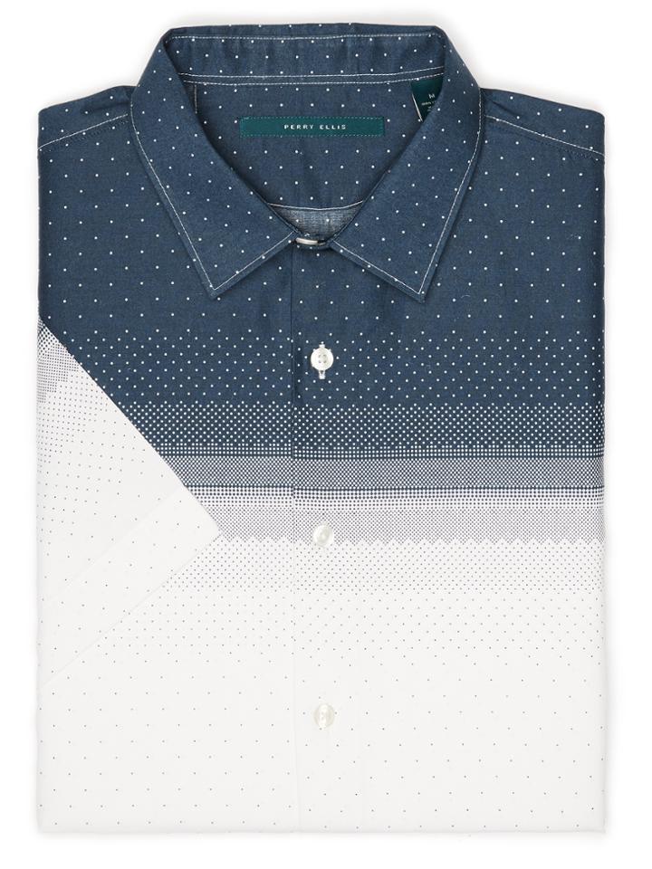 Perry Ellis Short Sleeve Exclusive Ombre Dot Shirt