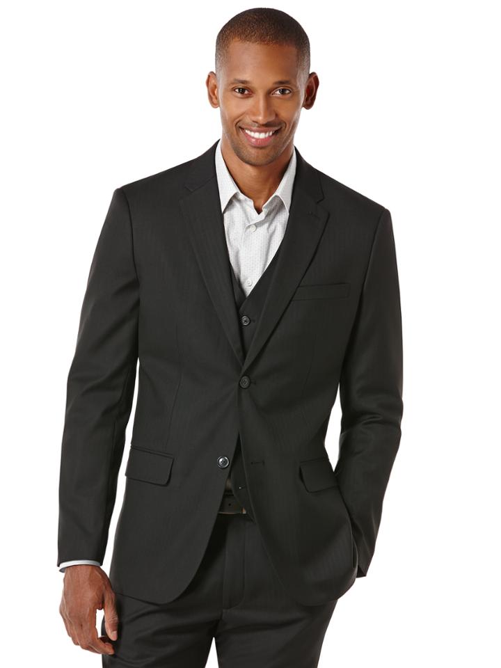 Perry Ellis Regular Fit Herringbone Suit Jacket