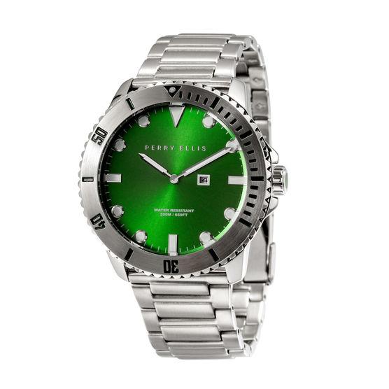 Perry Ellis Deep Diver Emerald Stainless Steel Watch