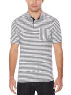 Perry Ellis Short Sleeve Cross Stripe Piecing Shirt