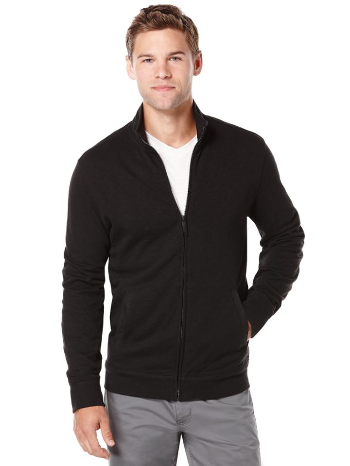 Perry Ellis Slub Textured Full Zip Jacket