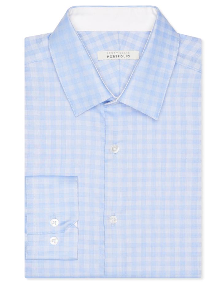 Perry Ellis Very Slim Soft Gingham Dress Shirt