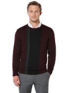 Perry Ellis Colorblock Stripe Crewneck Sweater