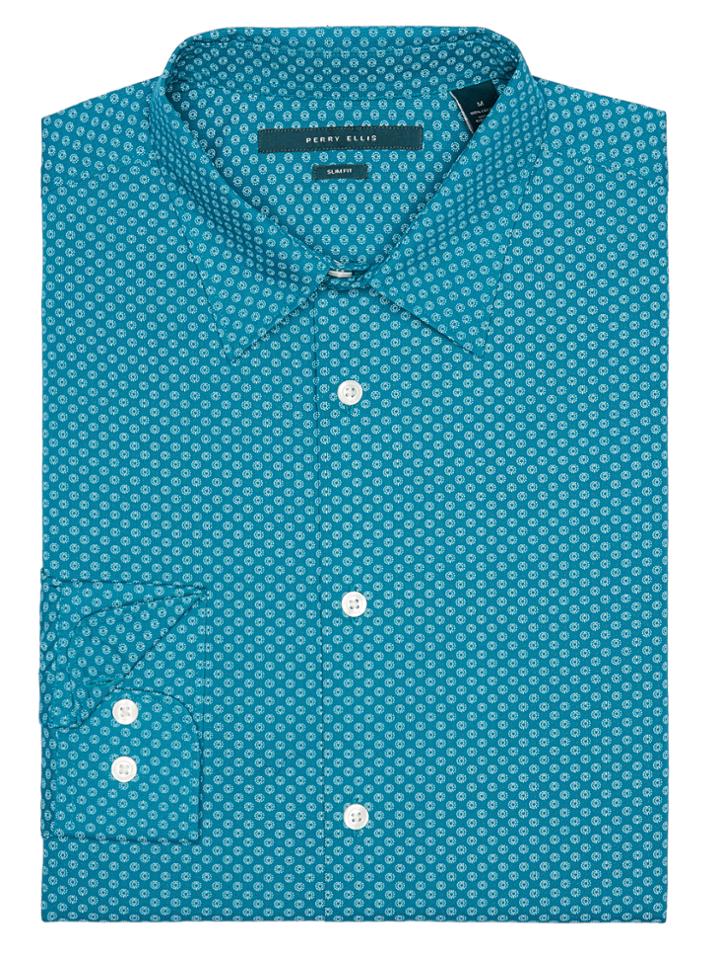 Perry Ellis Slim Fit Diamond Geo Print Shirt