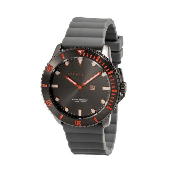 Perry Ellis Deep Diver Gunmetal Silicon Watch