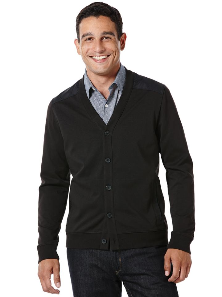 Perry Ellis Compact Double Knit Button Front Shirt