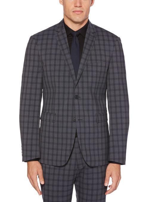 Perry Ellis Slim Blue Plaid Suit Jacket