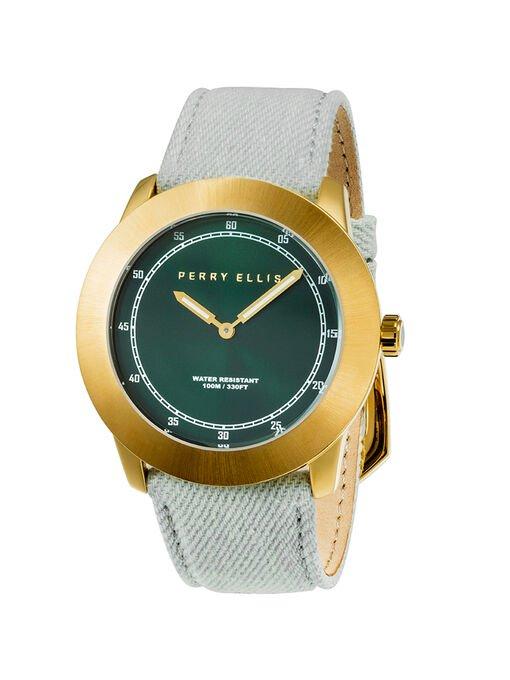 Perry Ellis Slim Line Light Blue Jeans Watch