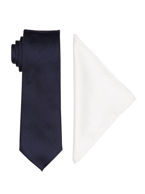 Perry Ellis Oxford Tie & Pocket Square Set