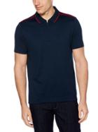 Perry Ellis Slim Fit Quarter Zip Polo
