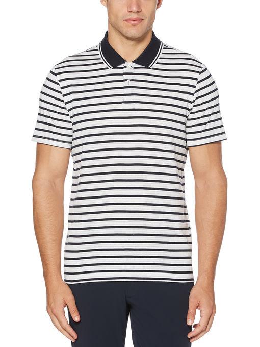 Perry Ellis Jacquard Stripe Polo Shirt