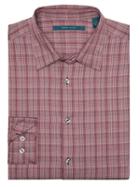 Perry Ellis Dobby Plaid Multi-color Shirt