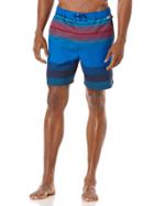 Perry Ellis Multi Color Horizontal Stripe Swim Trunk