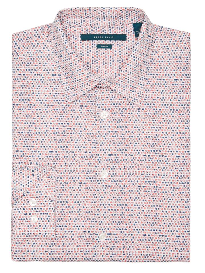 Perry Ellis Slim Fit Bold Dot Print Shirt