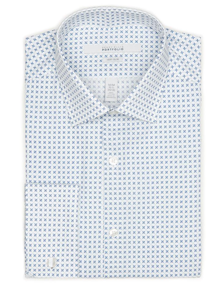Perry Ellis Very Slim Box Print Dress Shirt