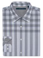 Perry Ellis Engineered Plaid Pattern Shirt