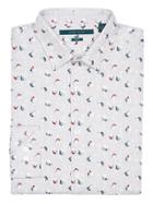 Perry Ellis Slim Fit Heathered Floral Print Shirt
