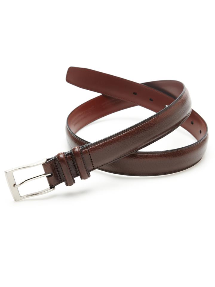 Perry Ellis Milled Luggage Leather Belt