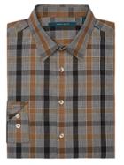 Perry Ellis Heather Plaid Stretch Shirt
