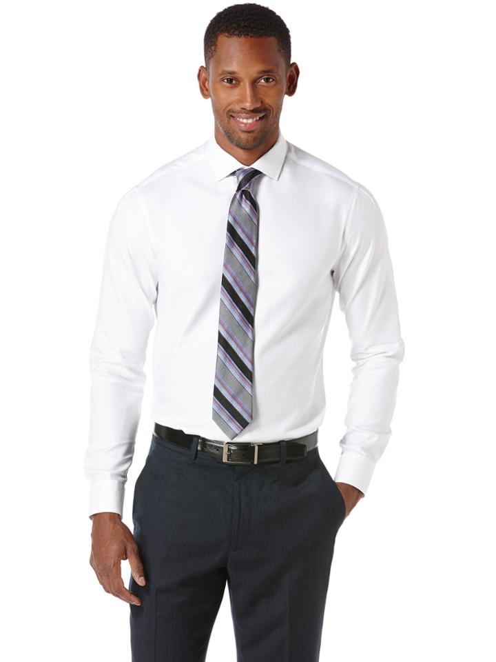 Perry Ellis Slim Fit Solid Oxford Dress Shirt