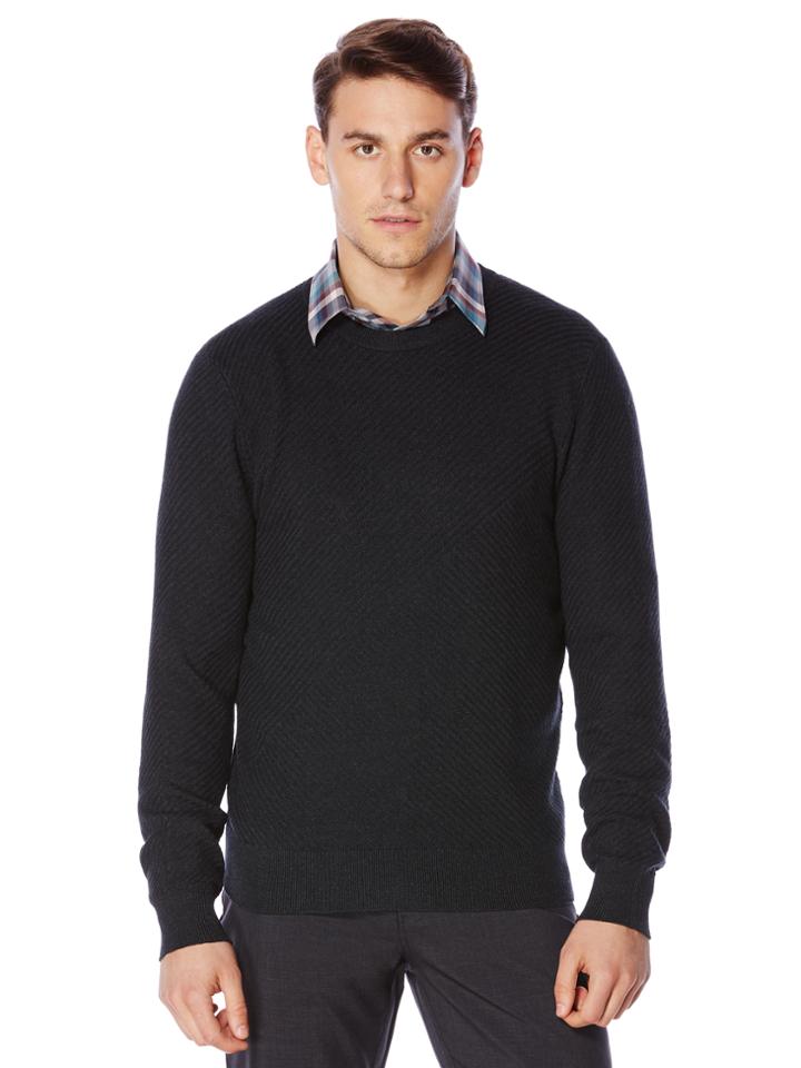 Perry Ellis Textured Crew Neck Sweater