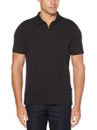 Perry Ellis Ribbed Zip Polo