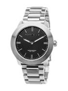 Perry Ellis Unisex Slim Line Black Stainless Steel Watch