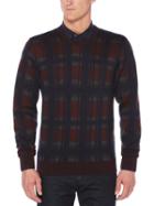 Perry Ellis Exploded Plaid Crew Sweater