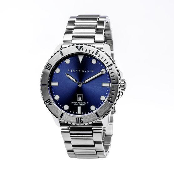 Perry Ellis Unisex Deep Diver Navy Stainless Steel Watch