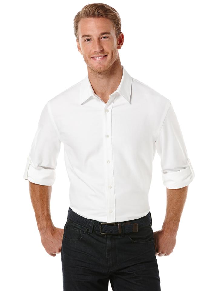 Perry Ellis Oxford Rolled Sleeve Shirt