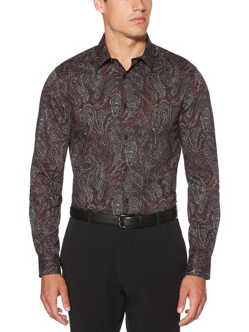 Perry Ellis Big And Tall Speckled Paisley Shirt