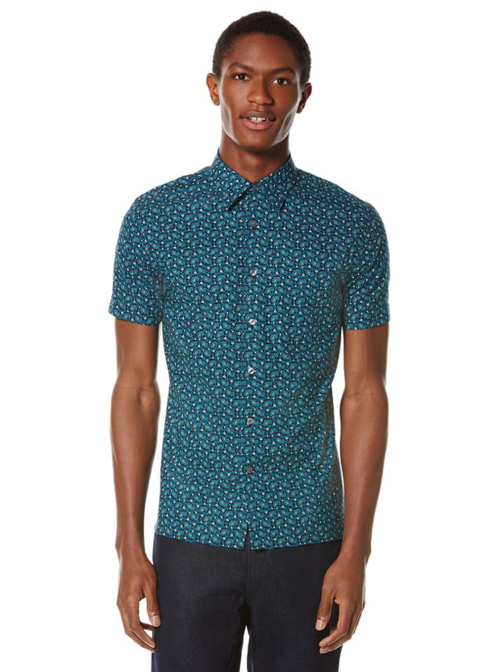 Perry Ellis Short Sleeve Exclusive Paisley Shirt