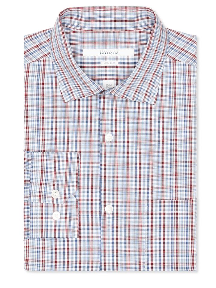 Perry Ellis Very Slim Plaid Raker Dress Shirt